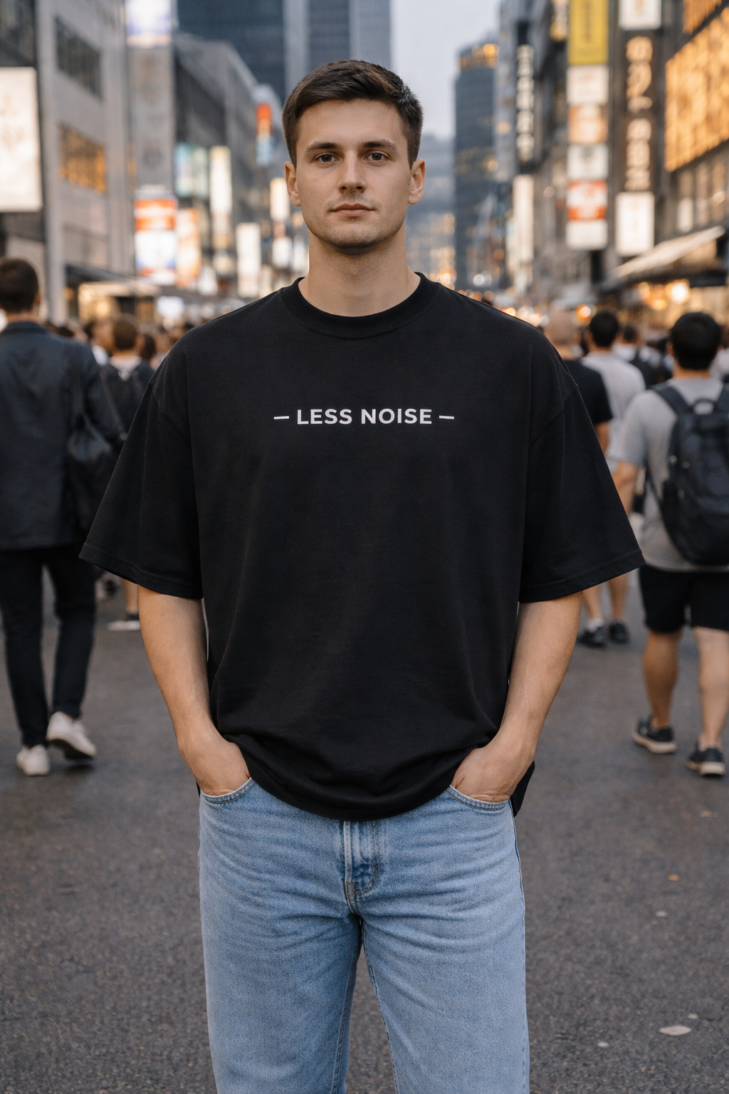 Less Noise Dark Unisex Oversized Tee