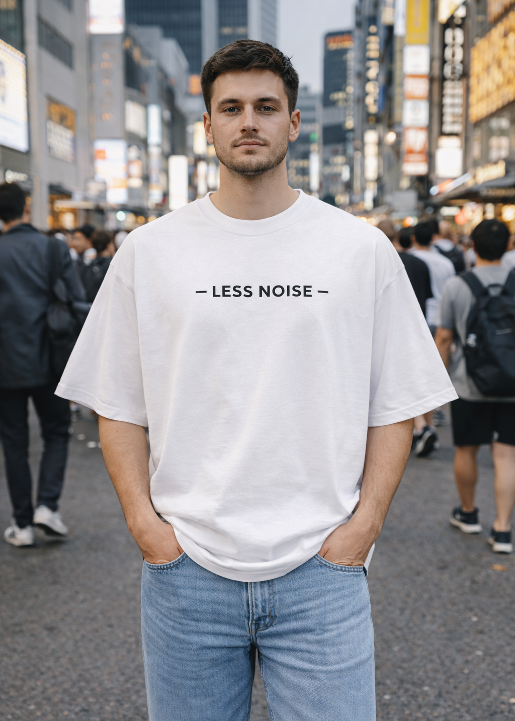Less Noise Light Unisex Oversized Tee