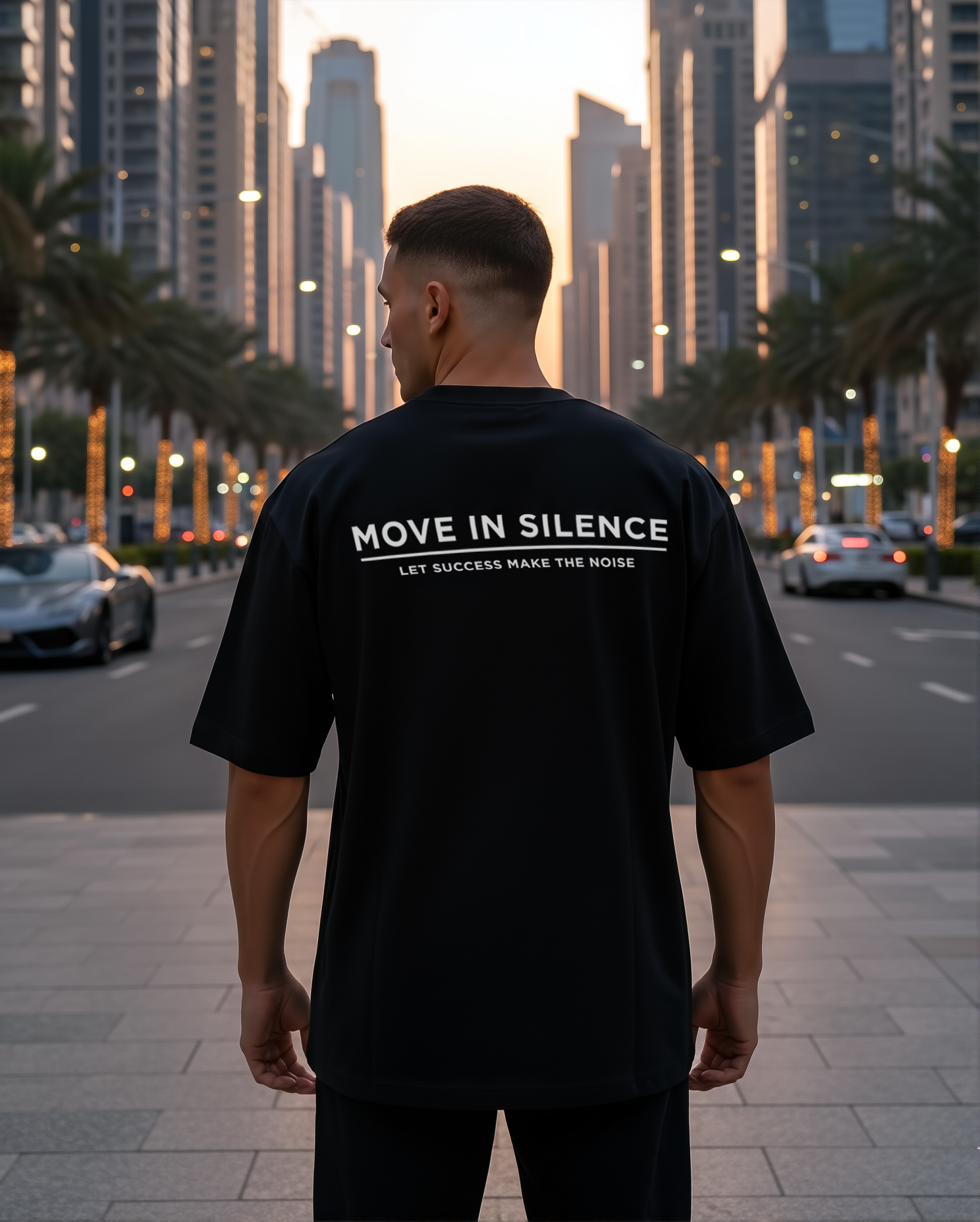 Move In Silence Dark Unisex Oversized Tee