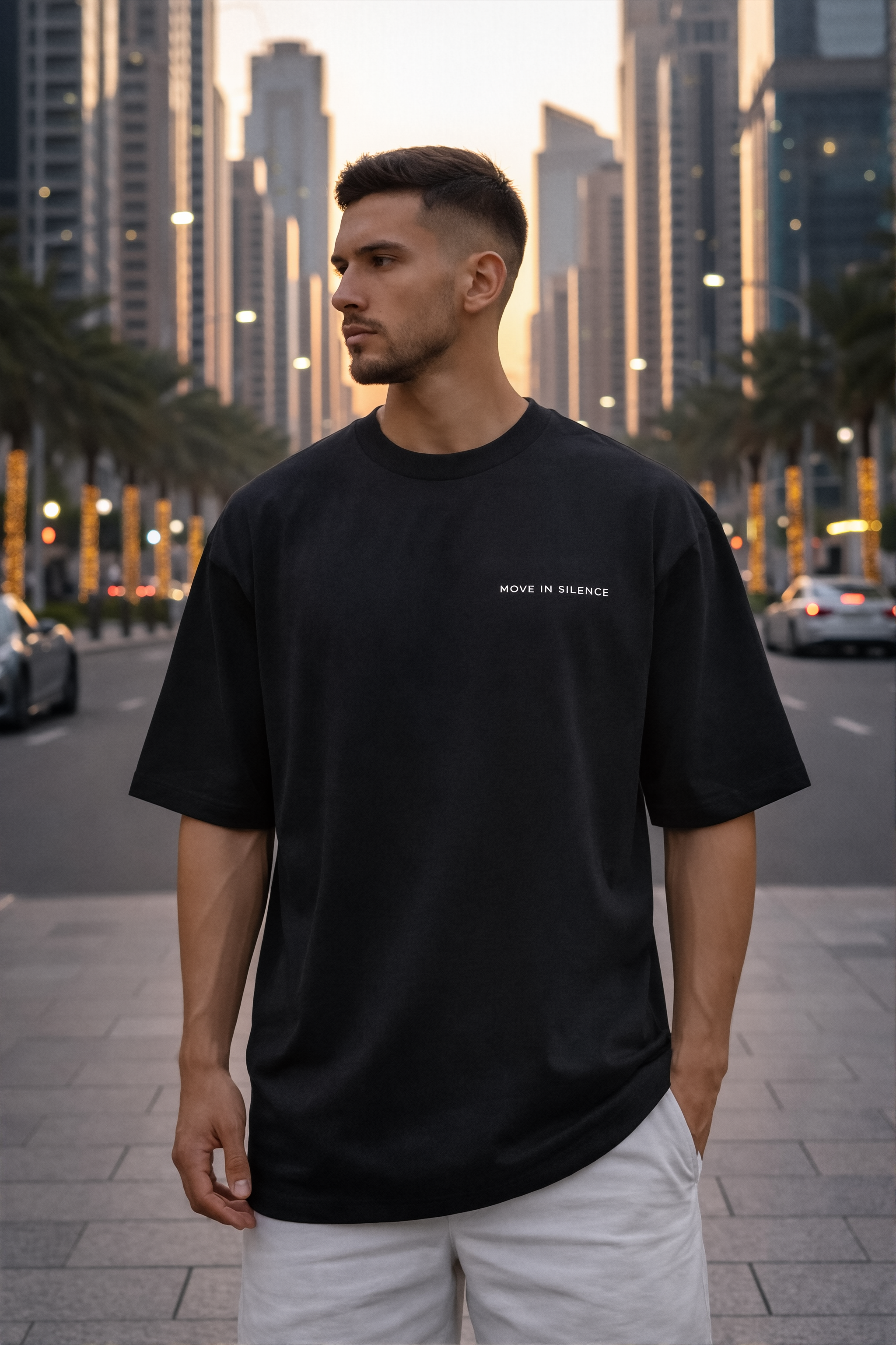 Move In Silence Dark Unisex Oversized Tee