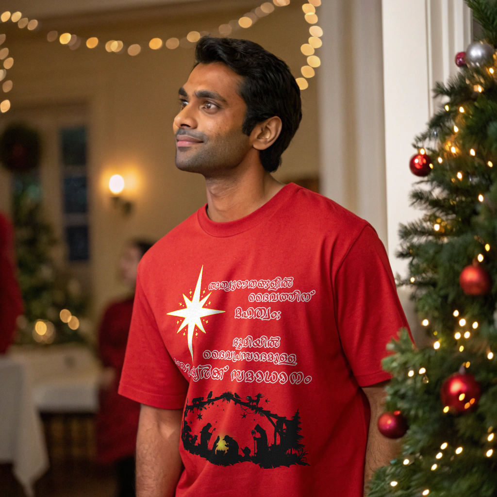 Kerala Special Merry Christmas Unisex Terry Oversized Tee