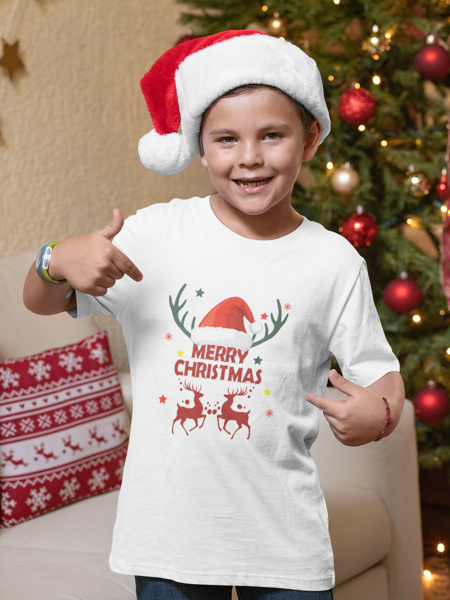 Jingle Antler Boy's Crew Neck T-Shirt