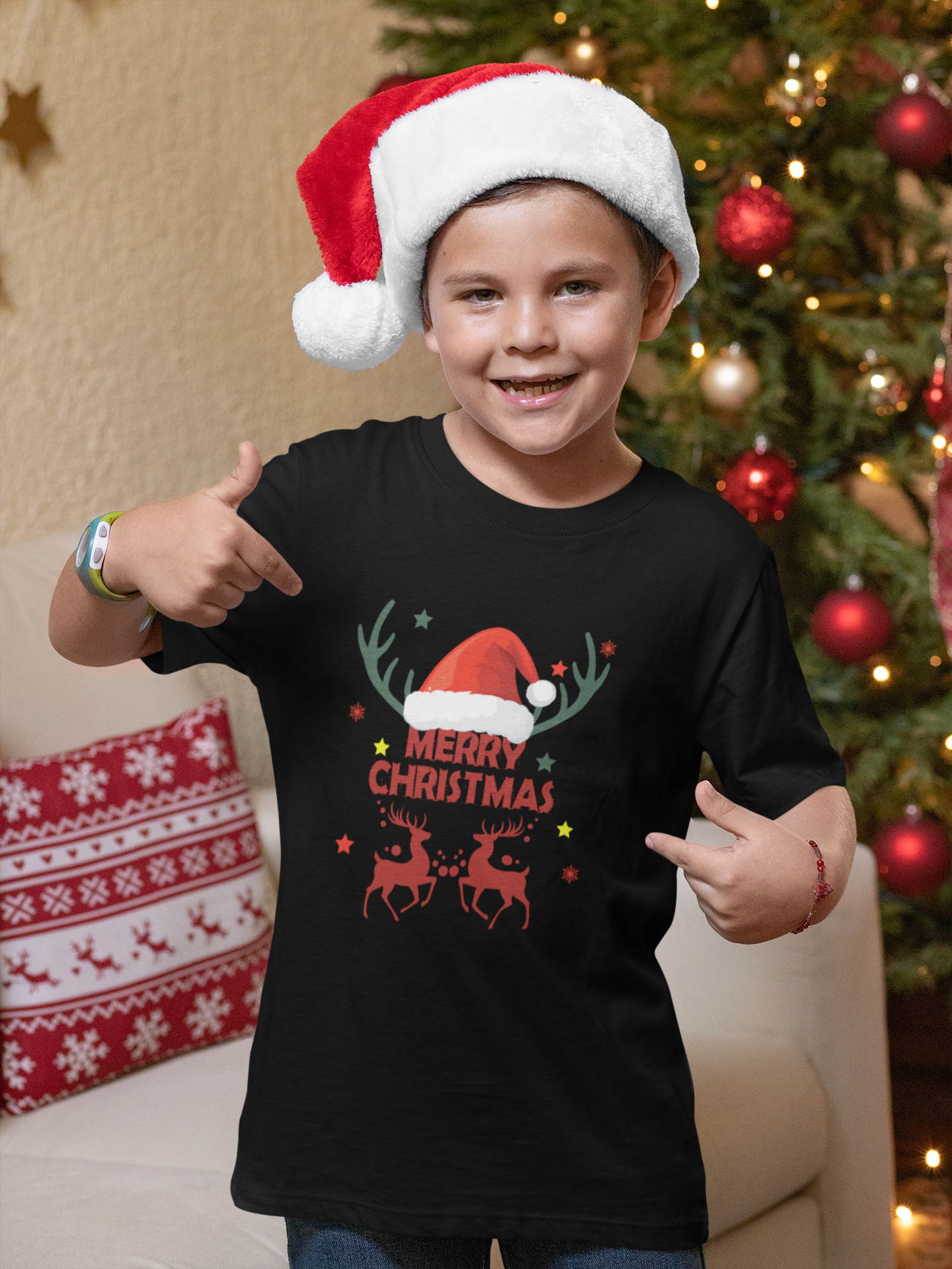 Jingle Antler Boy's Crew Neck T-Shirt
