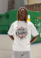 Merry Christmas Dark Font Unisex Terry Oversized Tee