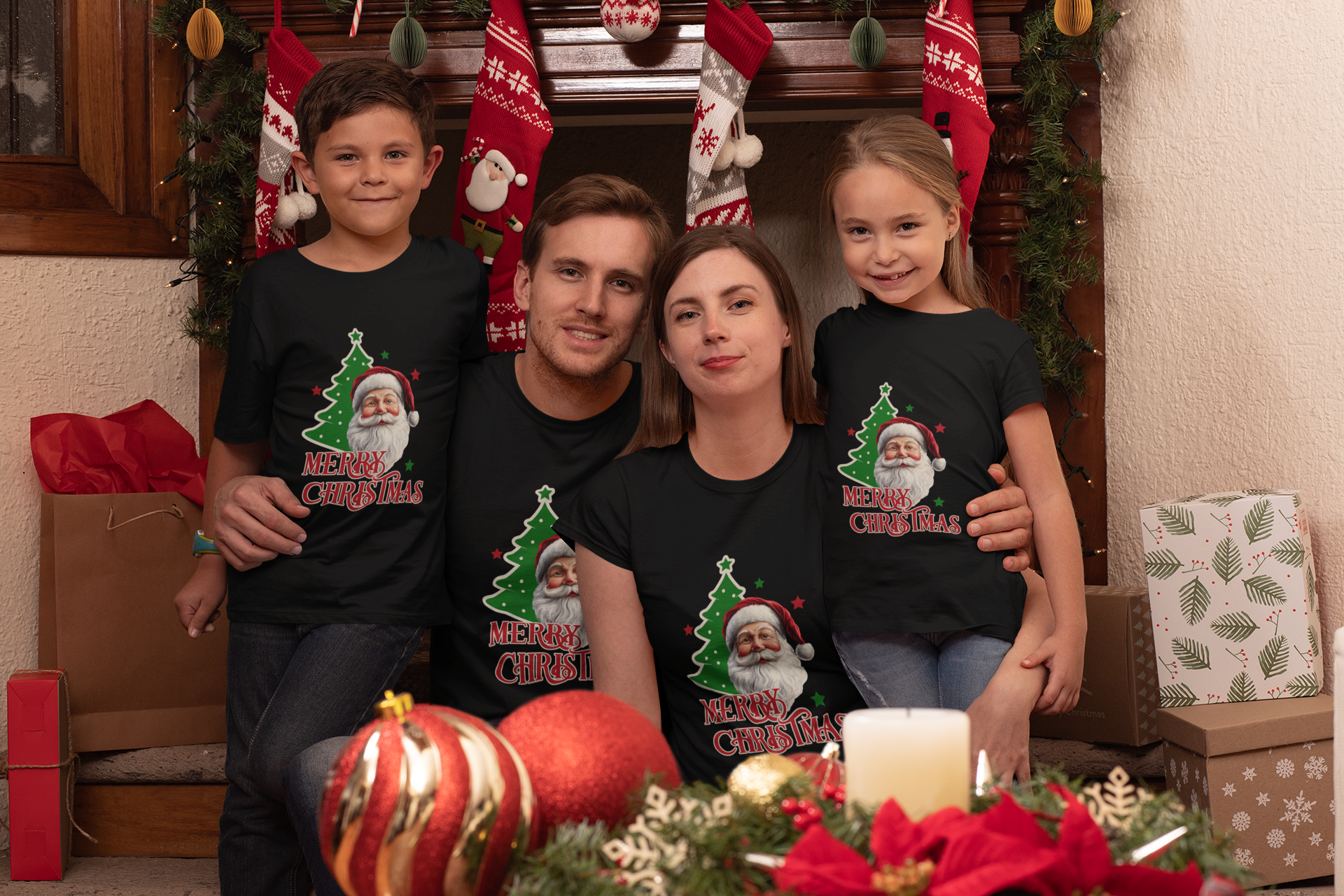 Santa Cheer Boy's Crew Neck T-Shirt