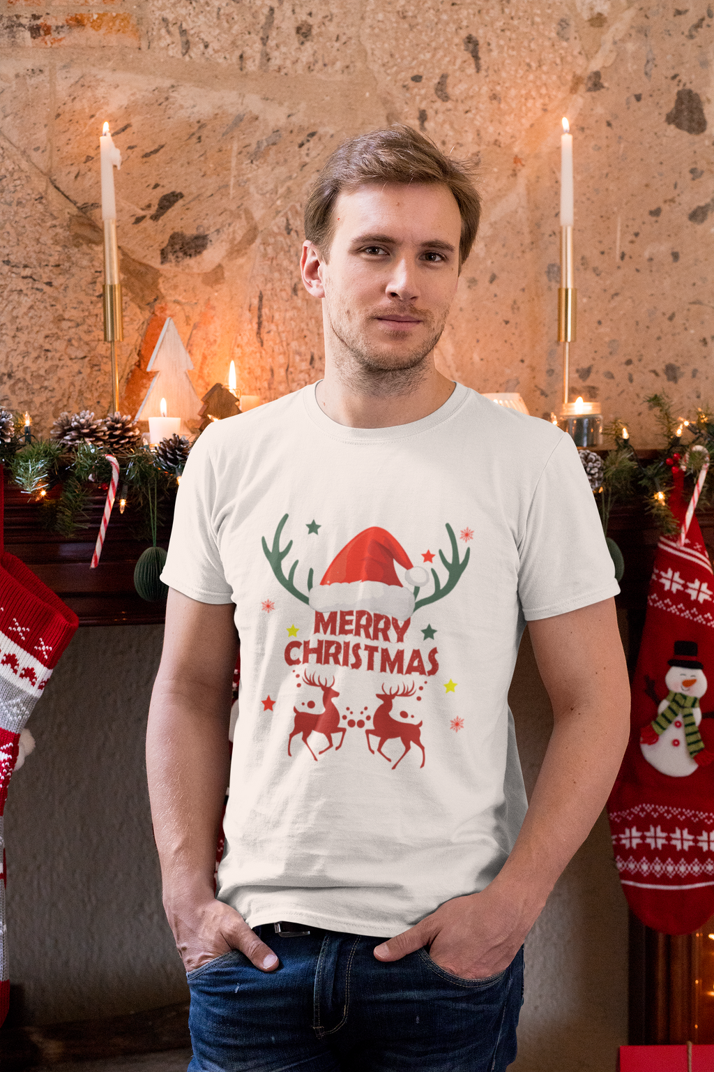 Jingle Antler Unisex Classic Crew T-Shirt