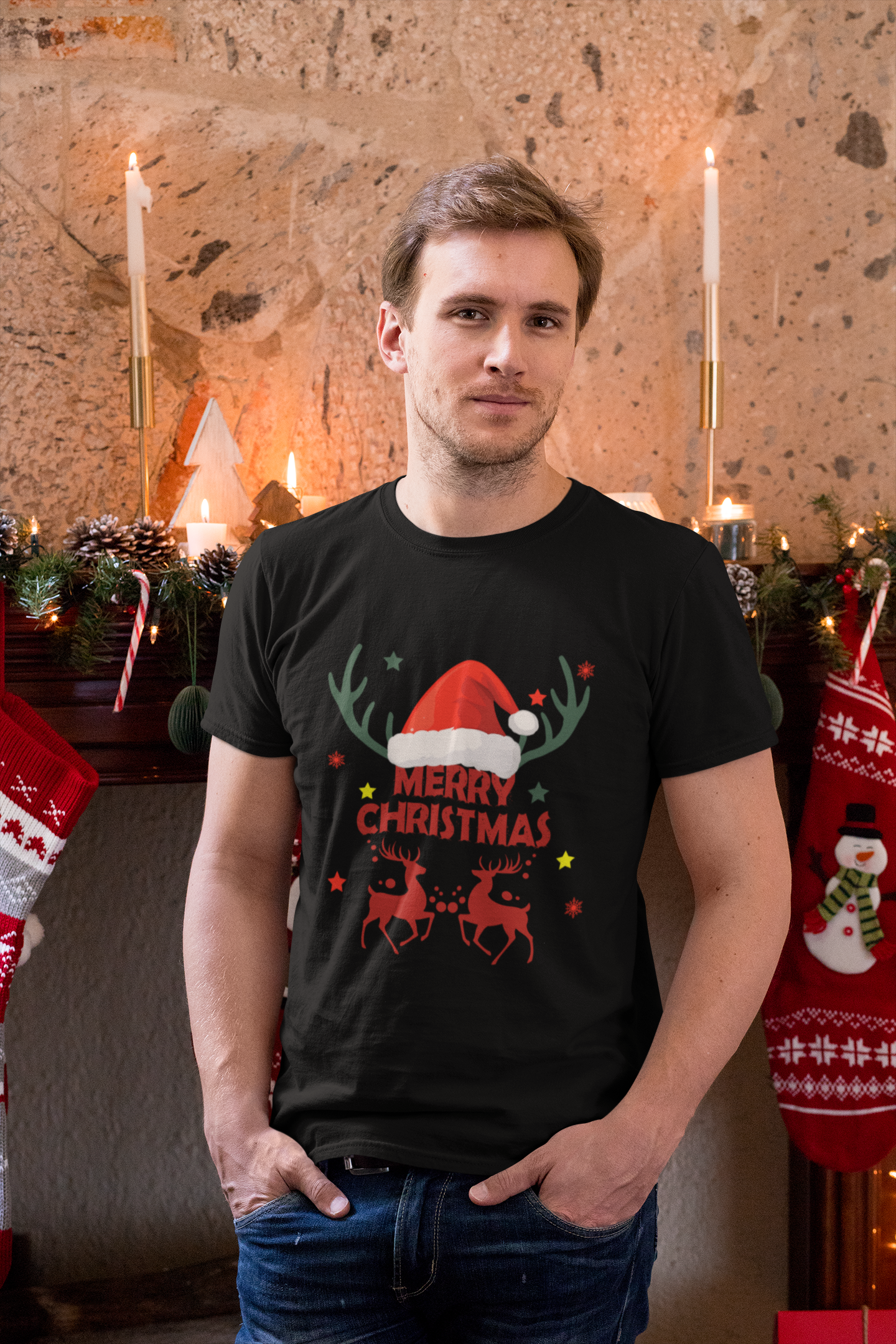 Jingle Antler Unisex Classic Crew T-Shirt